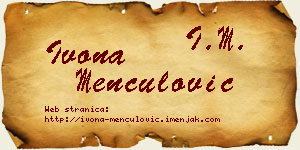 Ivona Menčulović vizit kartica
